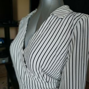 Tie back Striped Blouse by Active USA Collection